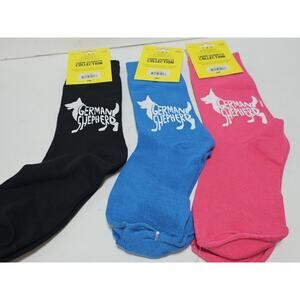 NWT Foozys German Shepherd Print Crew Length Socks Unisex One Size Fits Most